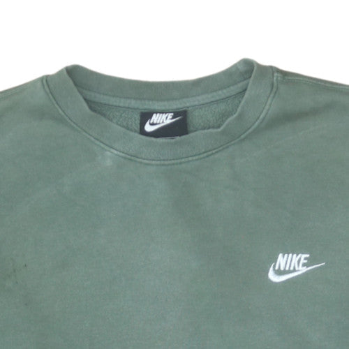 Nike Men's Green Crew Neck Pullover Sweatshirt M Cotton Blend