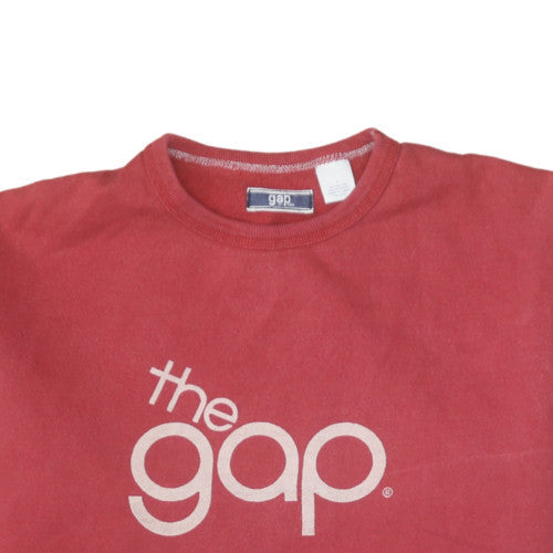 Gap Men's Red Crew Neck Logo Sweatshirt Size L Classic Fit Cotton