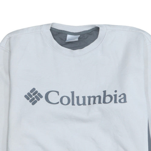 Columbia Men's White Crew Neck Logo Pullover Sweatshirt Size M