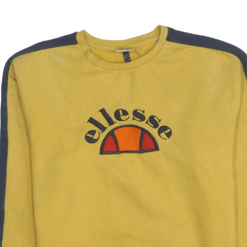Ellesse Mens Yellow Crew Neck Pullover Sweatshirt Size S