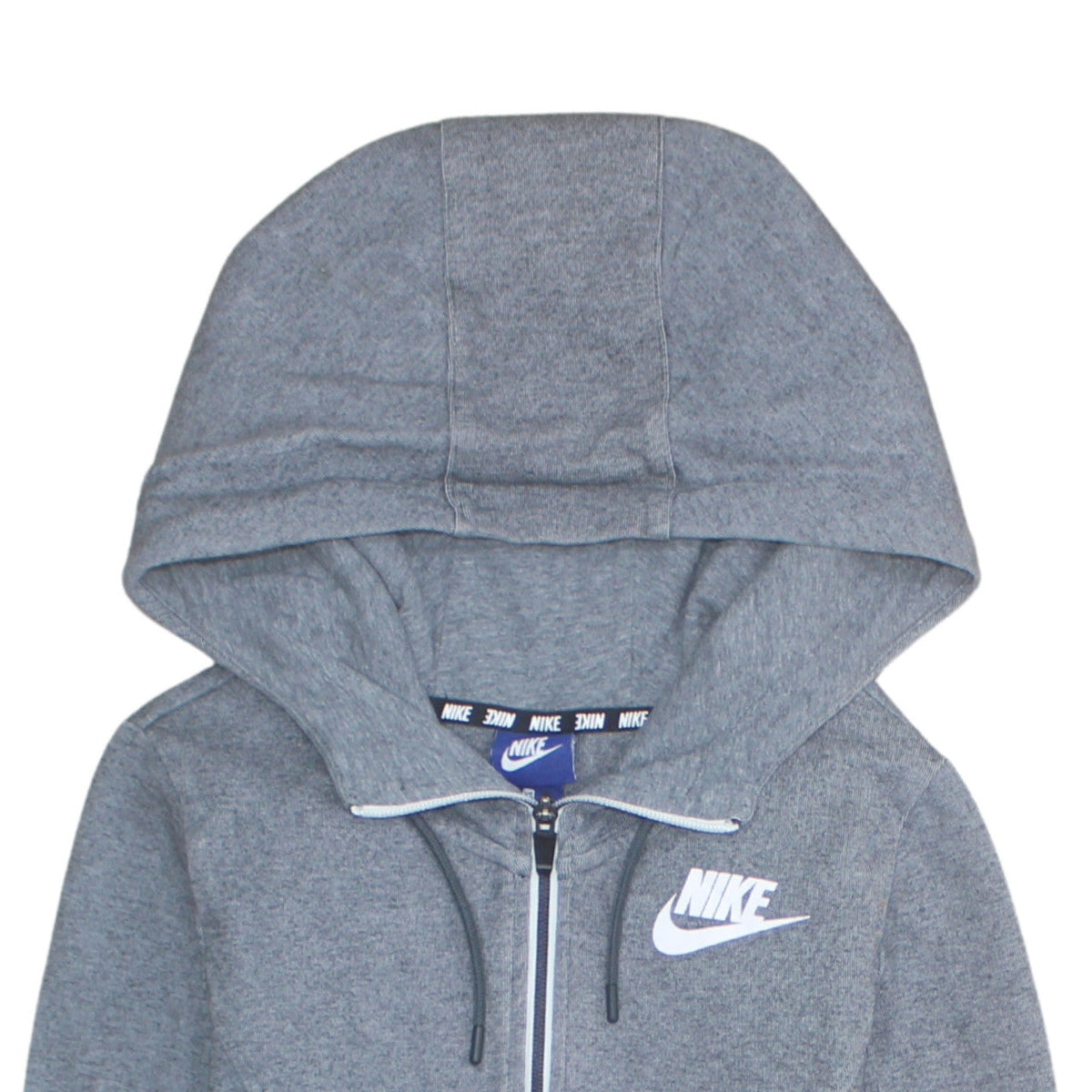 Nike Womens Grey Full Zip Hoodie XS Cotton Blend Sportswear