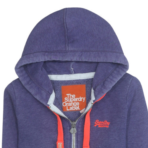 Superdry Orange Label Womens Blue Full Zip Hoodie Size M