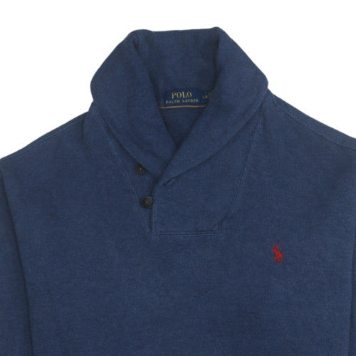 Ralph Lauren Men’s Blue Cotton Henley Jumper L Long Sleeve