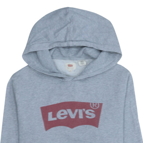 Levi's Men's Grey Pullover Hoodie M Regular Fit Logo Sweatshirt