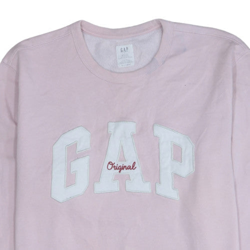 Gap Womens Pink Logo Pullover Sweatshirt Size L Cotton Blend