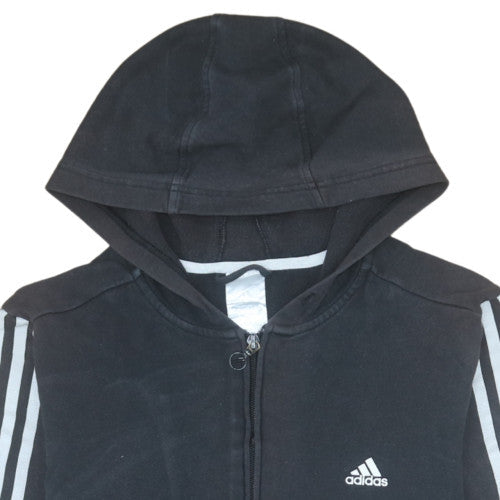Adidas Womens Black Full Zip Hoodie Sweatshirt Size M