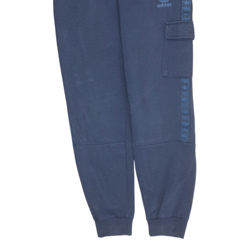 adidas Boys Blue Cargo Jogger Sweatpants 11-12 Years Cotton Fleece