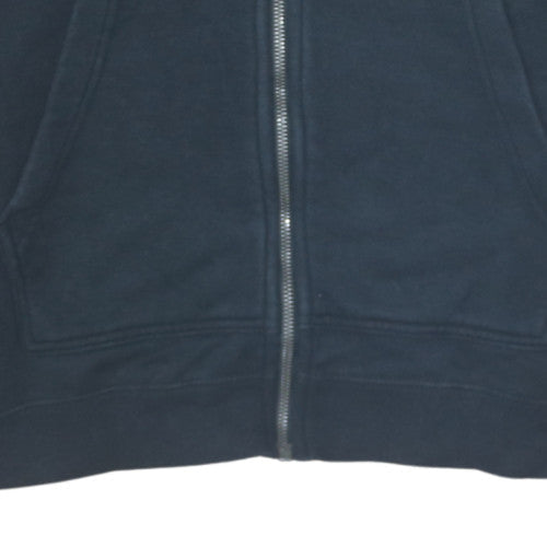 Nike Womens Black Full Zip Hoodie M Gold Logo Cotton Blend