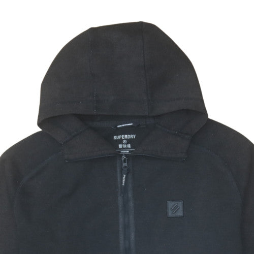 Superdry Men's Black Full Zip Hoodie Medium Fleece Sweatshirt