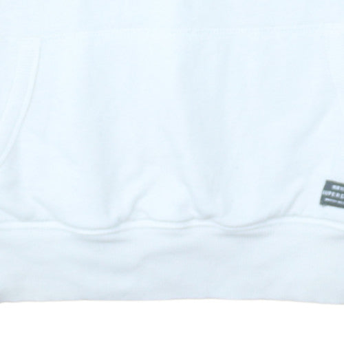 Superdry Womens White Pullover Hoodie Size M Logo Print