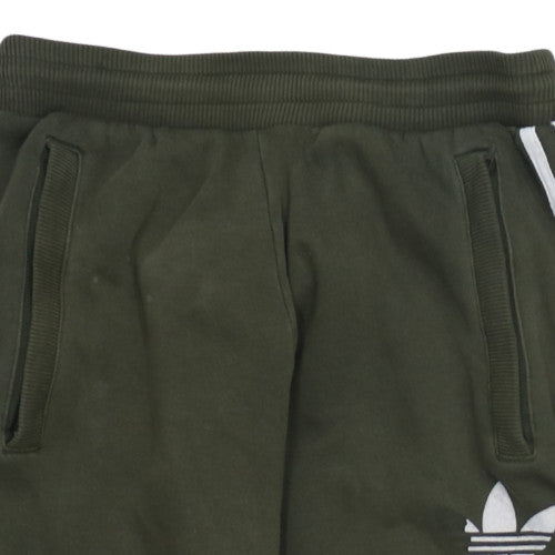 Adidas Men's Green Jogger Sweatpants S Regular Fit Logo Stripe