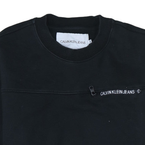 Calvin Klein Jeans Men's Black Crew Neck Pullover Sweatshirt Size S