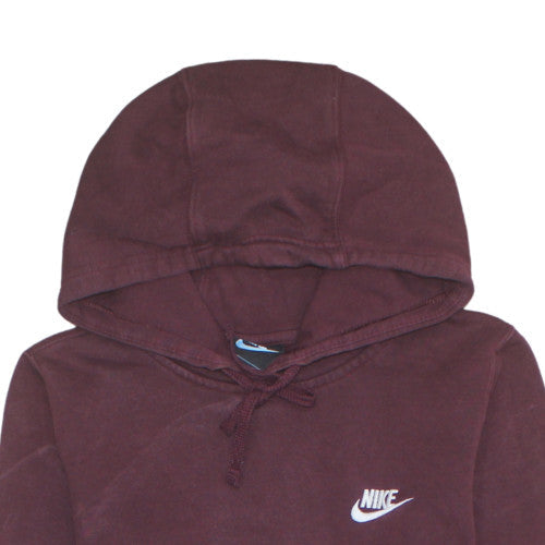 Nike Men's Maroon Pullover Hoodie XS Cotton Blend Logo Sweatshirt