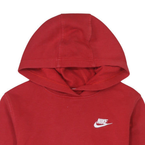 Nike Boys Red Pullover Hoodie Sweatshirt M 13-14 Years Fleece Logo