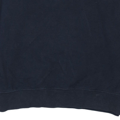 Champion Men's Navy Blue Small Crew Neck Cotton Sweatshirt