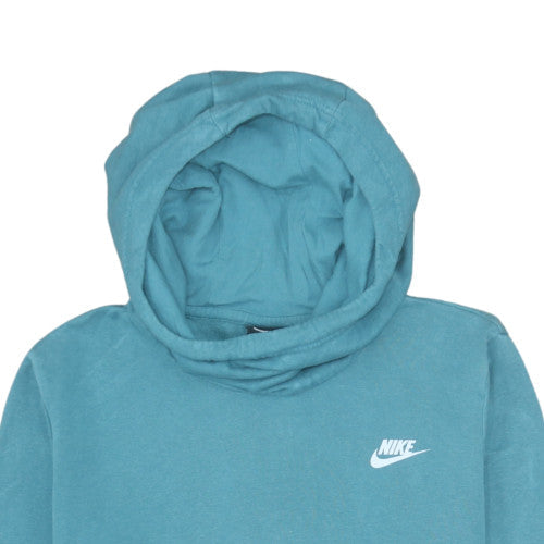 Nike Womens Blue Pullover Hoodie Size L Cotton Blend Casual