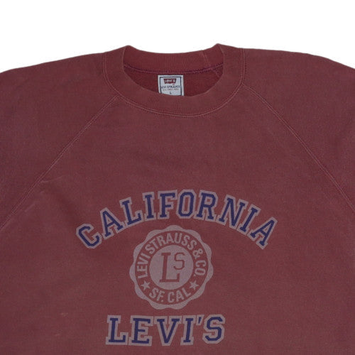 Levi’s Men’s Red California Logo Pullover Sweatshirt L Vintage