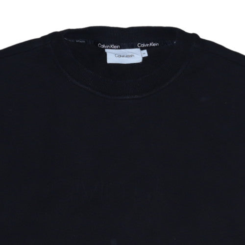Calvin Klein Womens Black 2XL Crew Neck Pullover Sweatshirt