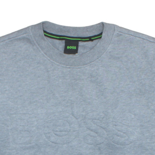 BOSS Men's Grey Logo Crew Neck Sweatshirt Size M Regular Fit