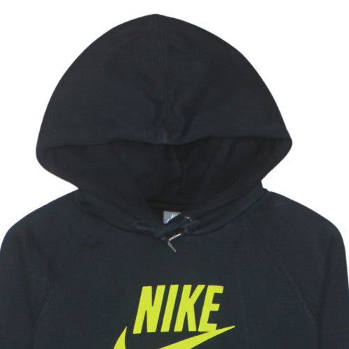 Nike Womens Black Sportswear Pullover Hoodie Size 12/14 Cotton Blend