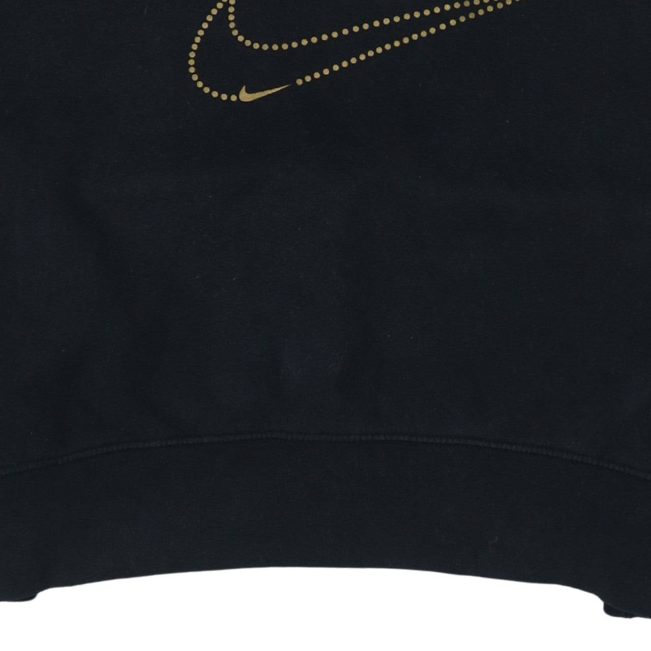 Nike Women Black Small Cropped Pullover Sweatshirt Gold Logo
