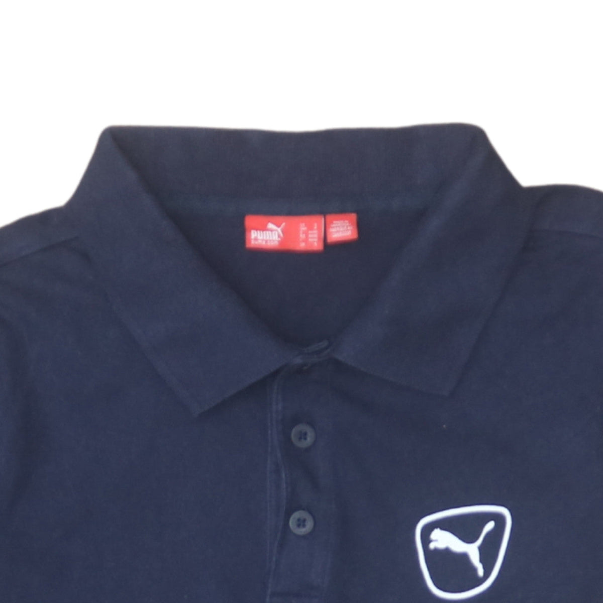 Puma Men's Blue Cotton Short Sleeve Polo Shirt Size S