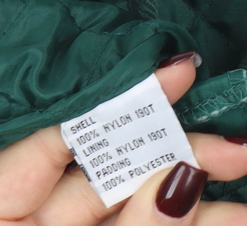 Clinton Men's Green Quilted Nylon Jacket XL Vintage Casual