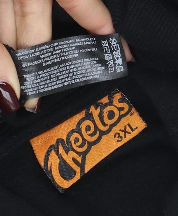 Cheetos Men's Black 3XL Pullover Hoodie Graphic Fleece Sweatshirt