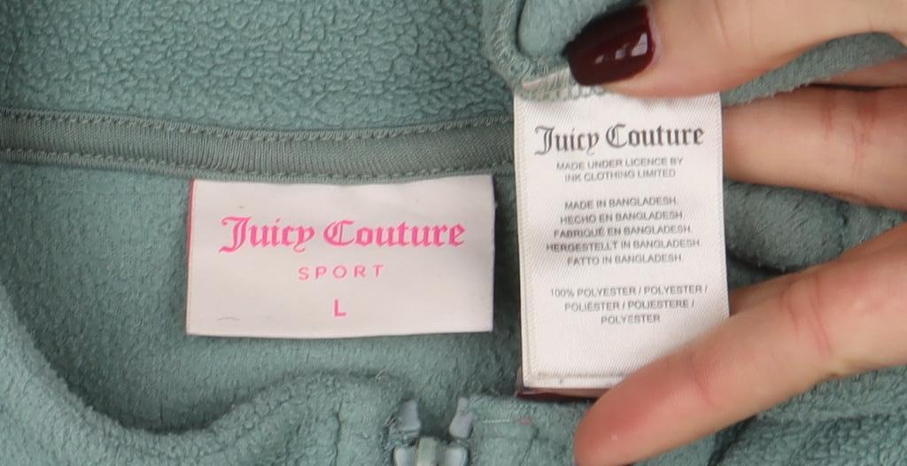 Juicy Couture Sport Women’s Green Fleece Pullover Sweatshirt Size L