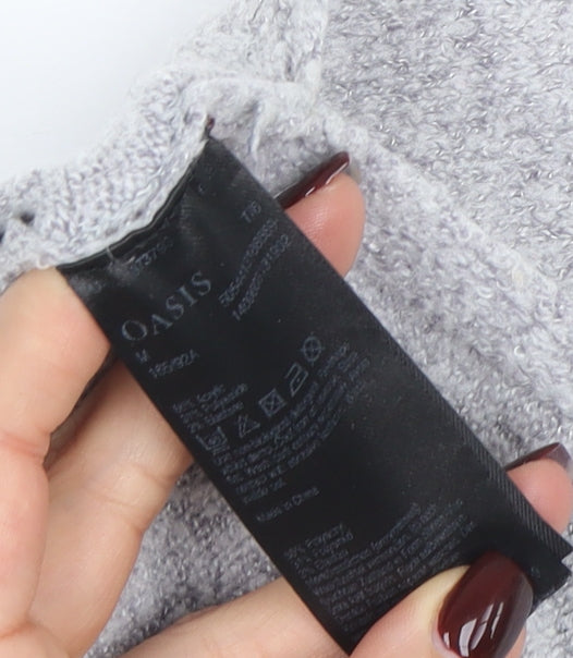 Oasis Women Black Mock Neck Colour Block Knit Jumper Size 16