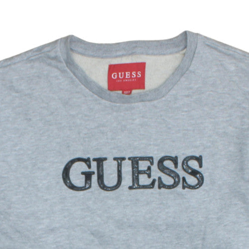 Guess Mens Grey 2XL Crew Neck Logo Pullover Sweatshirt