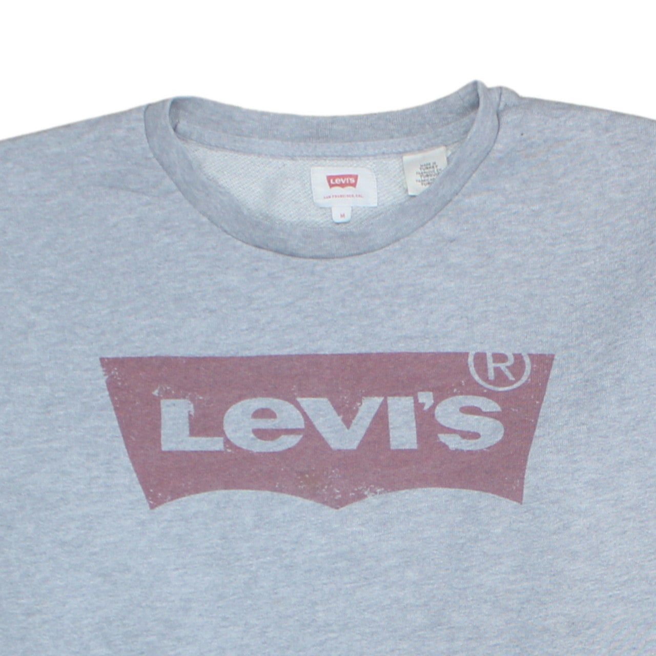 Levi's Men's Grey Crew Neck Logo Sweatshirt M Regular Fit