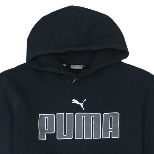 Puma Men's Black Pullover Hoodie Large Logo Sweatshirt