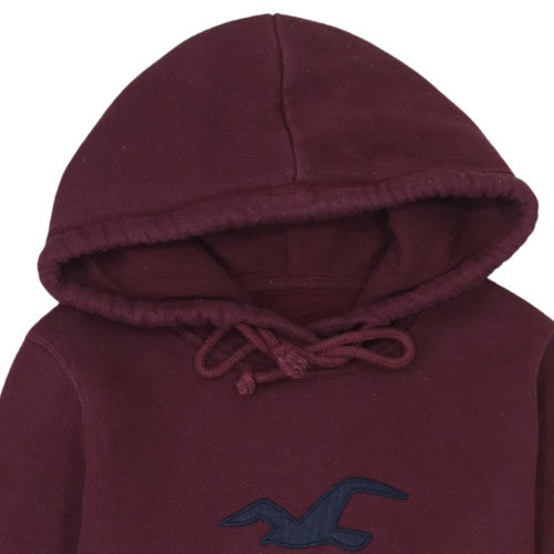 Hollister Womens Burgundy Pullover Hoodie XS Cotton Blend