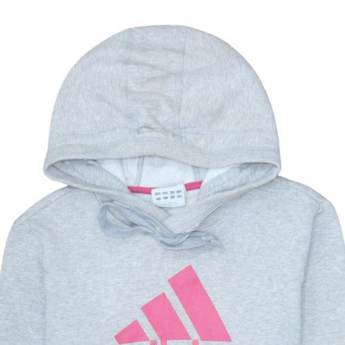 Adidas Women’s Grey Hoodie Size 12 Pullover Hooded Sweatshirt