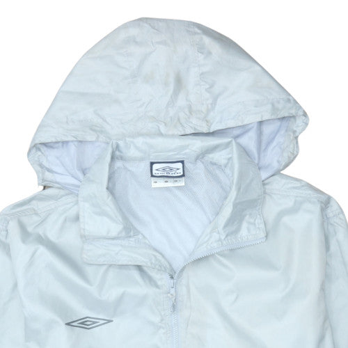 Umbro Men's White Hooded Windbreaker Jacket Size L