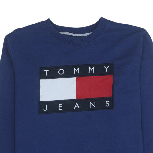 Tommy Jeans Men's Blue Crew Neck Logo Sweatshirt XL Pullover