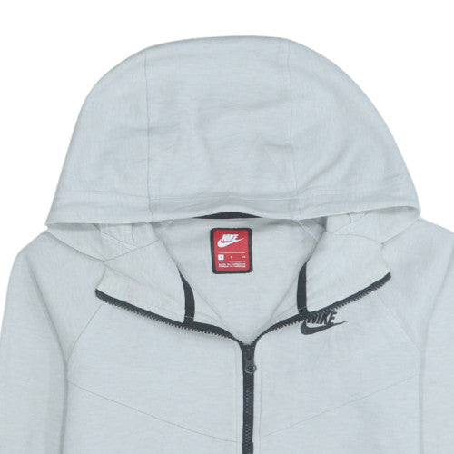 Nike Women's Grey Full Zip Hoodie Small Cotton Blend Sportswear