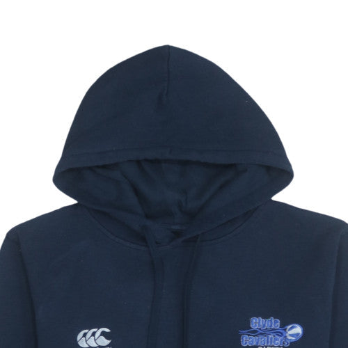 Canterbury Mens Blue Pullover Rugby Hoodie Size L Fleece Sweatshirt