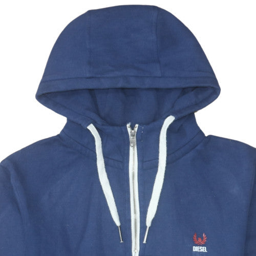 Diesel Mens Blue XL 1/2 Zip Hoodie Sweatshirt with Logo