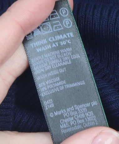 Marks & Spencer Women's Blue Medium Knit Pullover Jumper