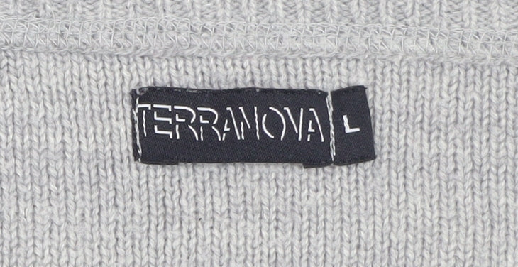 Terranova Women Grey Knit Pullover Jumper L Long Sleeve Crew Neck