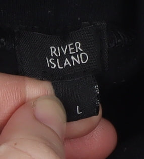 River Island Men’s Black Paris 1988 Pullover Hoodie Size L