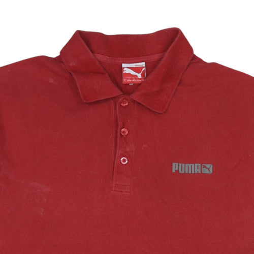 Puma Men's Red Cotton Collared Short Sleeve Polo Shirt XL