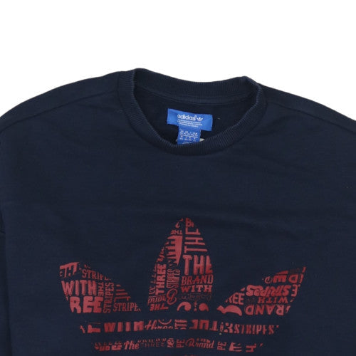 Adidas Mens Blue Graphic Crew Neck Sweatshirt XS Pullover