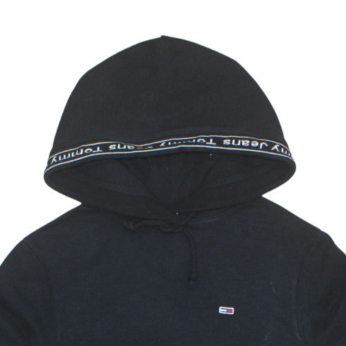 Tommy Jeans Womens Black XS Pullover Hoodie Cotton Logo Casual