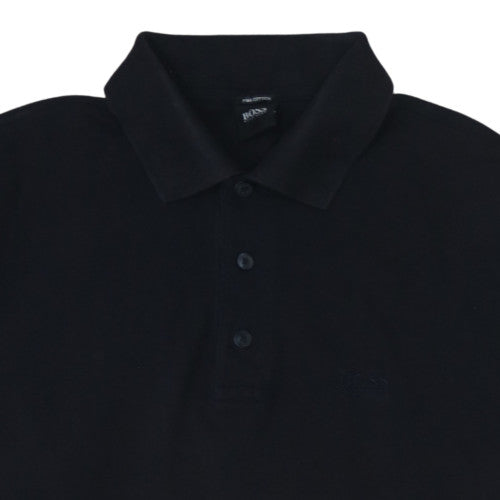 BOSS Men's Black Pima Cotton Polo Shirt Size M Short Sleeve