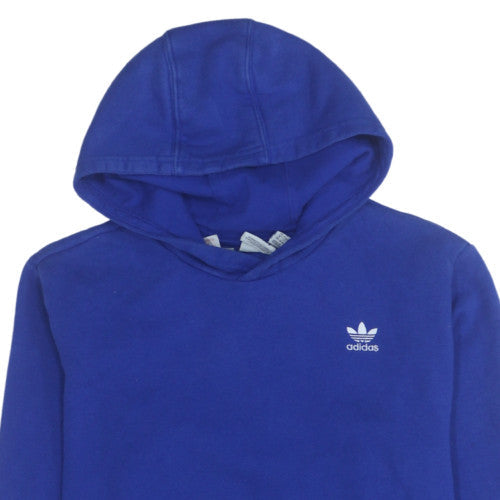Adidas Boys Blue Pullover Hoodie XL 15-16 Years Cotton Blend Fleece