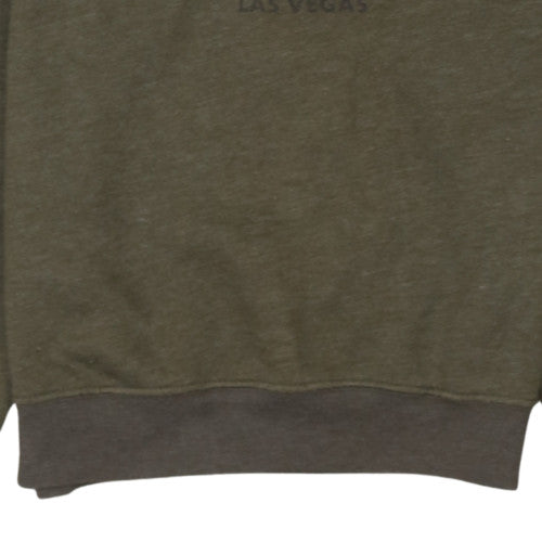 Hard Rock Cafe Men's Green Pullover Sweatshirt M Embroidered Logo Crew Neck