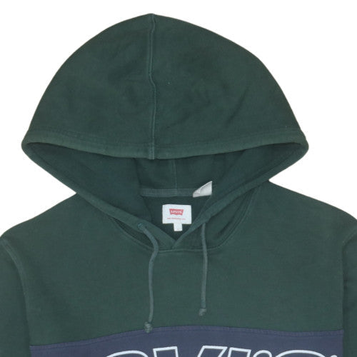 Levi's Men's Green Pullover Hoodie L Logo Fleece Sweatshirt